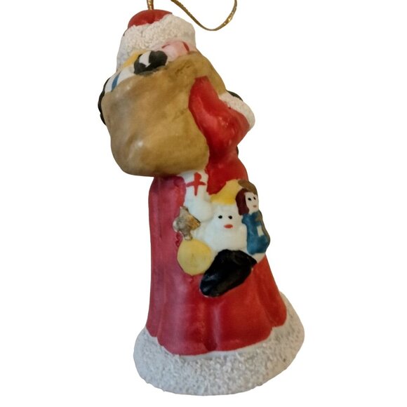 Santa Claus Carrying Bag Of Coal Toys Painted Ceramic Naughty Christmas Krampus - Picture 4 of 8
